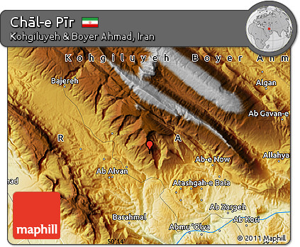 Physical Map of Chāl-e Pīr