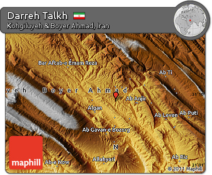 Physical Map of Darreh Talkh