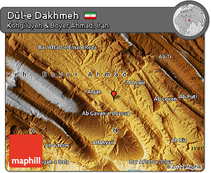 Physical Map of Dūl-e Dakhmeh