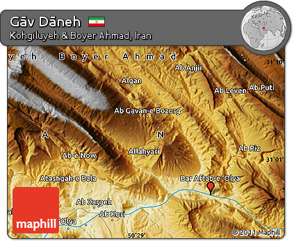 Physical Map of Gāv Dāneh