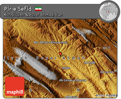 Physical Map of Pīr-e Sefīd