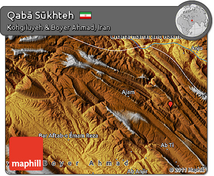 Physical Map of Qabā Sūkhteh