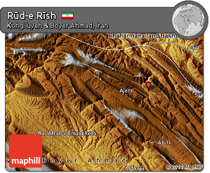 Physical Map of Rūd-e Rīsh