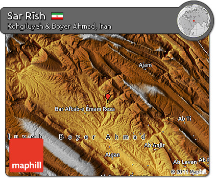 Physical Map of Sar Rīsh