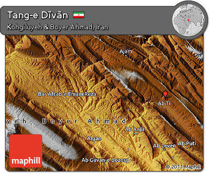 Physical Map of Tang-e Dīvān