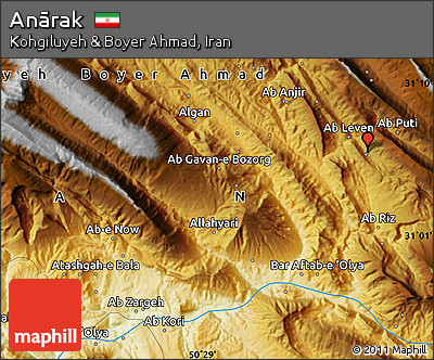 Physical Map of Anārak
