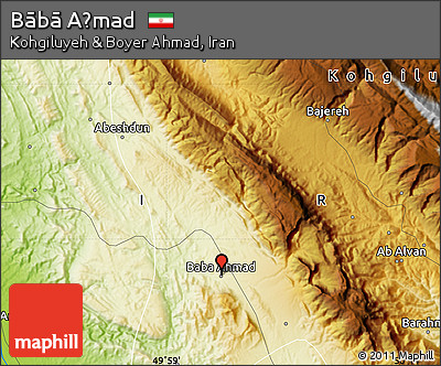 Physical Map of Bābā Aḩmad