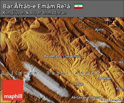 Physical Map of Bar Āftāb-e Emām Reẕā