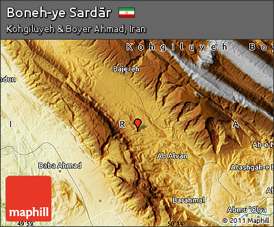 Physical Map of Boneh-ye Sardār