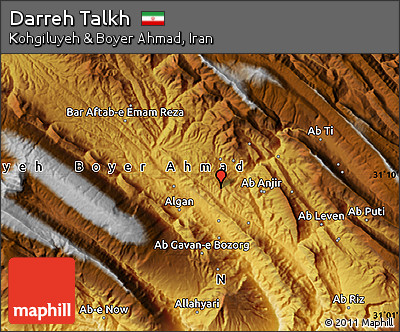 Physical Map of Darreh Talkh
