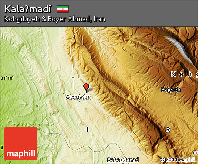 Physical Map of Kalaḩmadī
