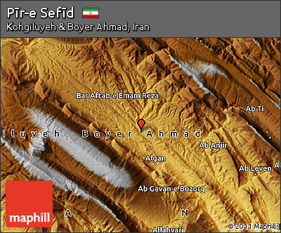 Physical Map of Pīr-e Sefīd