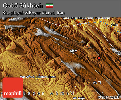 Physical Map of Qabā Sūkhteh