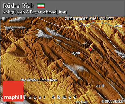Physical Map of Rūd-e Rīsh