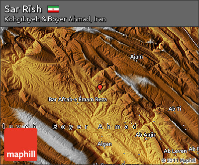 Physical Map of Sar Rīsh