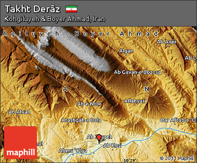 Physical Map of Takht Derāz