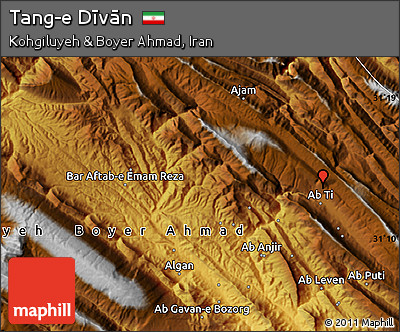 Physical Map of Tang-e Dīvān
