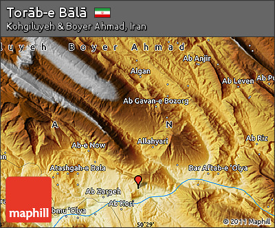 Physical Map of Torāb-e Bālā