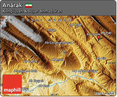 Physical Map of Anārak