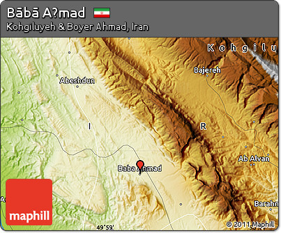 Physical Map of Bābā Aḩmad