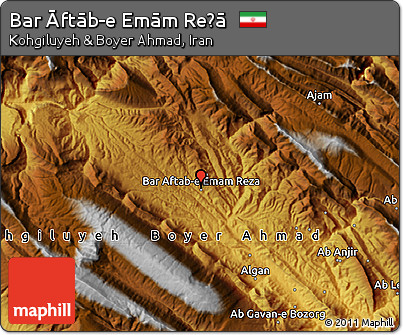 Physical Map of Bar Āftāb-e Emām Reẕā
