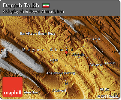 Physical Map of Darreh Talkh