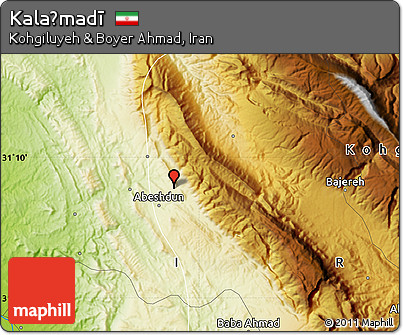 Physical Map of Kalaḩmadī
