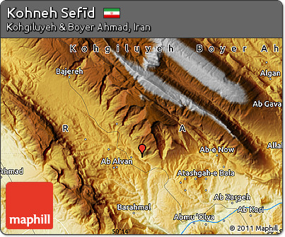 Physical Map of Kohneh Sefīd
