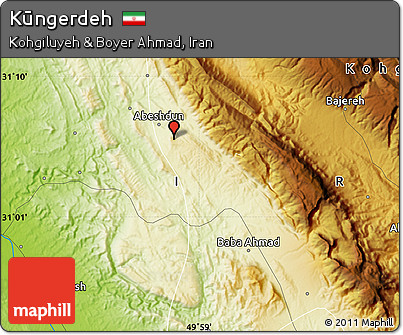 Physical Map of Kūngerdeh