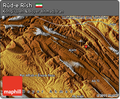 Physical Map of Rūd-e Rīsh