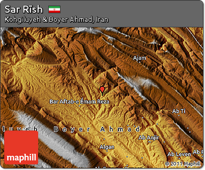 Physical Map of Sar Rīsh