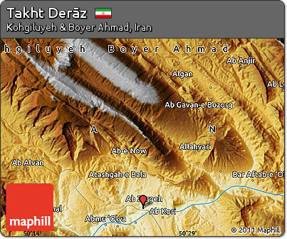 Physical Map of Takht Derāz