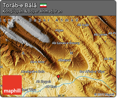 Physical Map of Torāb-e Bālā