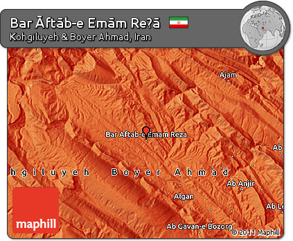 Political Map of Bar Āftāb-e Emām Reẕā