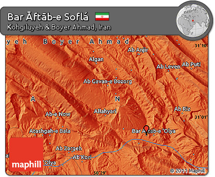 Political Map of Bar Āftāb-e Soflá