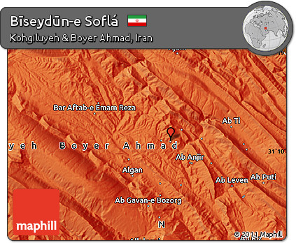 Political Map of Bīseydūn-e Soflá