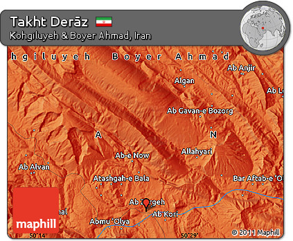 Political Map of Takht Derāz