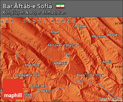 Political Map of Bar Āftāb-e Soflá