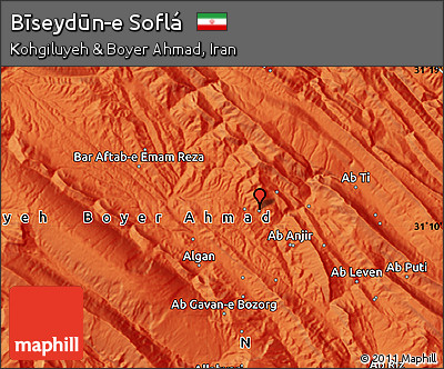 Political Map of Bīseydūn-e Soflá
