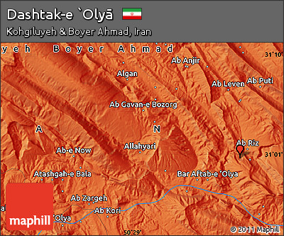 Political Map of Dashtak-e `Olyā