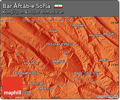 Political Map of Bar Āftāb-e Soflá