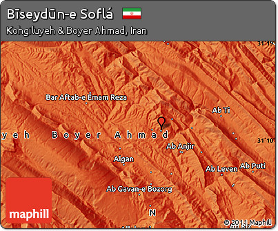 Political Map of Bīseydūn-e Soflá