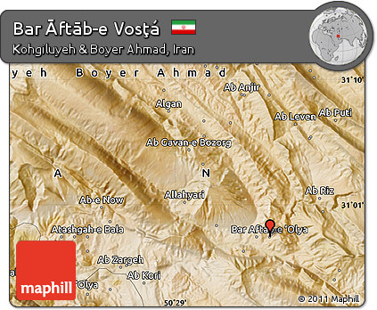 Satellite Map of Bar Āftāb-e Vosţá