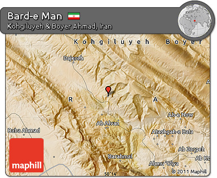 Satellite Map of Bard-e Man