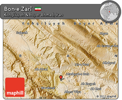 Satellite Map of Bon-e Zarī