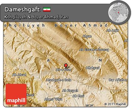Satellite Map of Dameshgaft