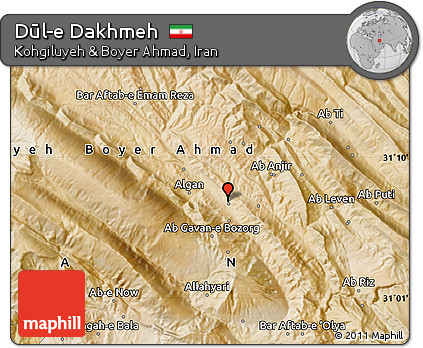 Satellite Map of Dūl-e Dakhmeh