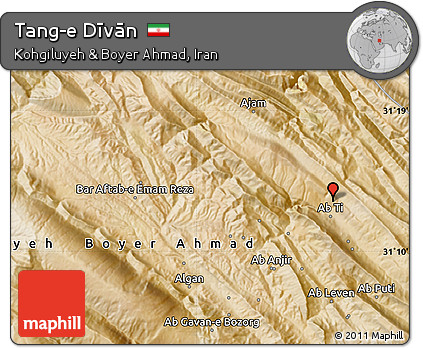 Satellite Map of Tang-e Dīvān
