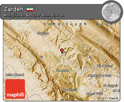 Satellite Map of Zardeh
