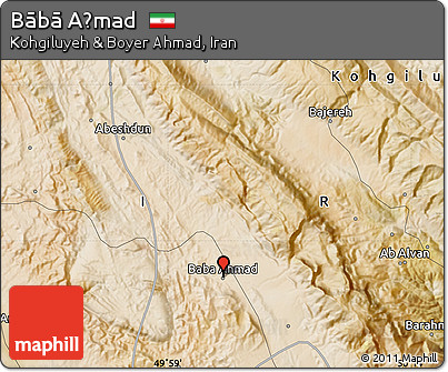 Satellite Map of Bābā Aḩmad